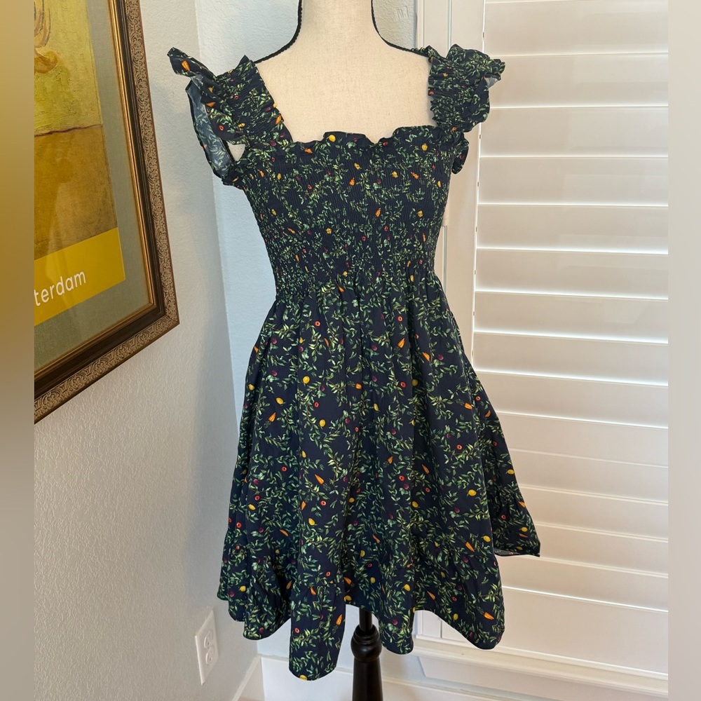 The Elizabeth Nap Dress in Midnight Garden Poplin